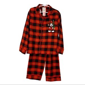 Disney plaid Mickey Christmas pajamas size 5/6